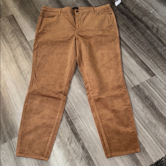 NEW Talbots 18 corduroy jeggings brown womens plus slimming high waist ankle - Picture 2 of 10